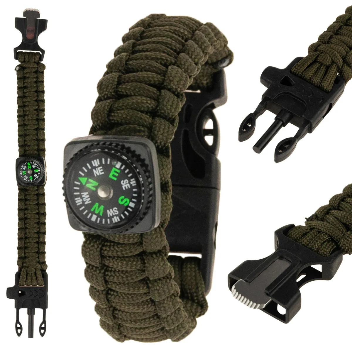 Bracelet Paracord Survival 5W1 Compass Tinder