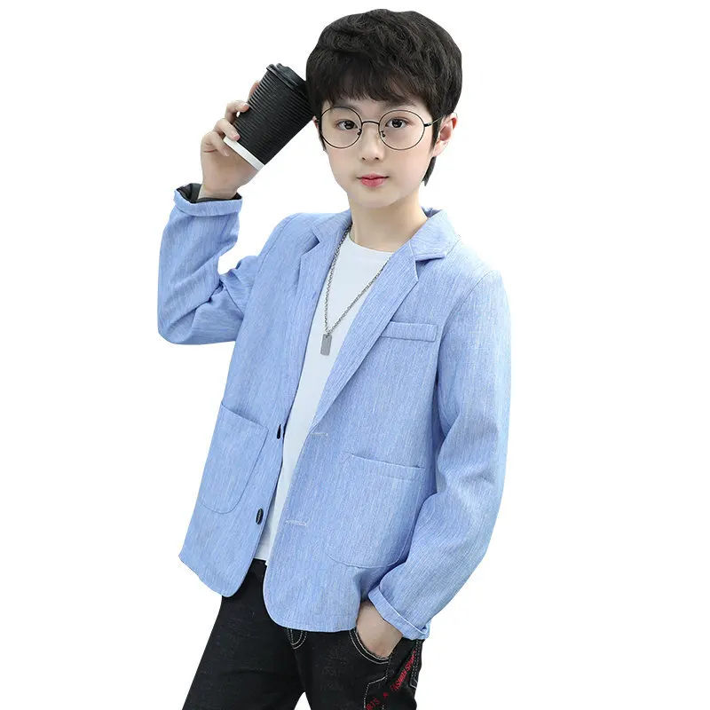 

Slim Fit Boys Solid Color Blazer Jakcet Kids Tuxedo Formal Children Wedding Clothes Costumes Teenage Gentlemen Baby Suit Coat