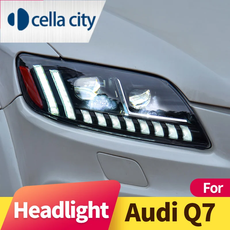 

Headlight Assembly for Audi Q7 2010-2015 LED DRL LED Dual Beam Lens LED Sequential Turn Signal LED Lens High Beam