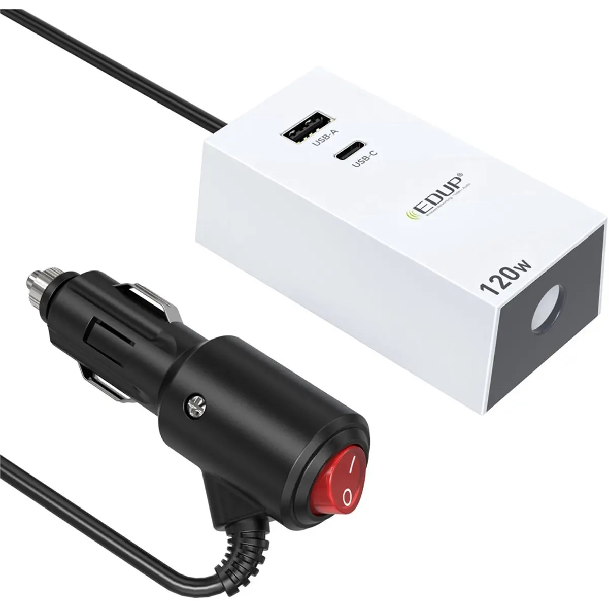 【Universal】 EDUP for Starlink Mini 36V Car Adapter 120W USB-A USB-C 3 in 1 Mini Voltage Step Up Cord 36V 1.67A Output 12V-36V In