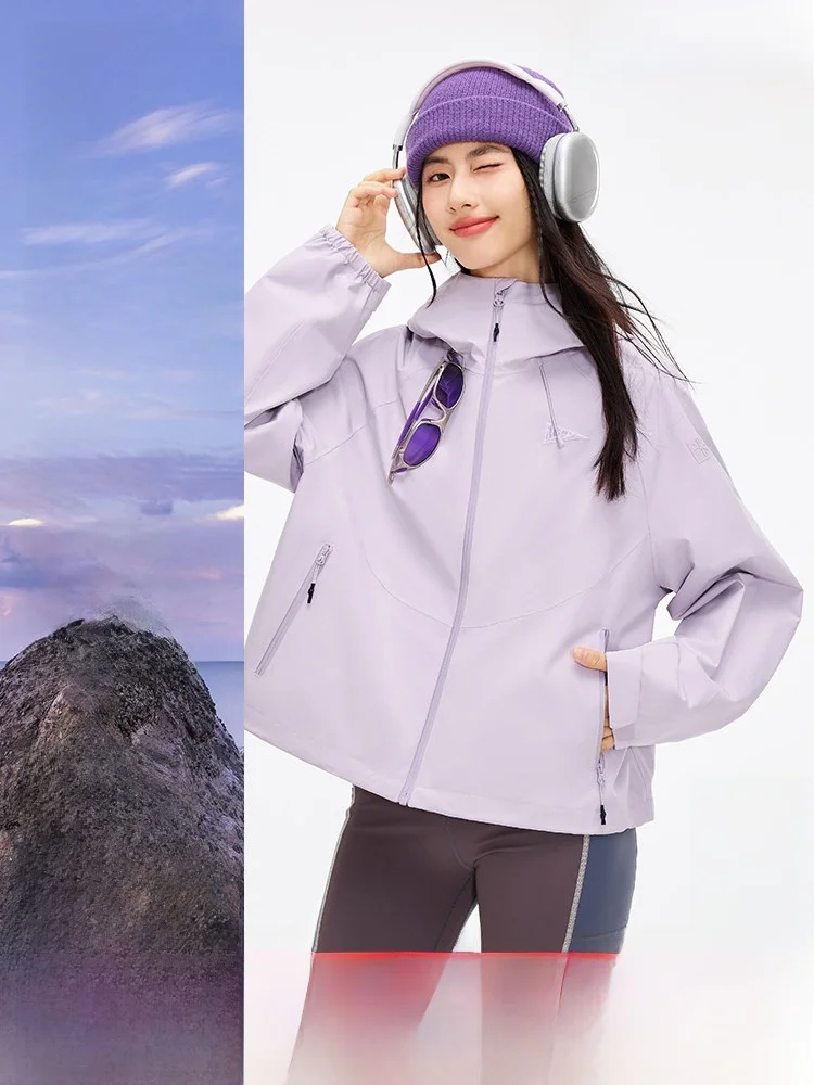 

Snow Flng Women's ort Hooded Outdoor ell Jaet Autumn New Faionable Hard ell Waterproof Hiking Cam Traveling Gear