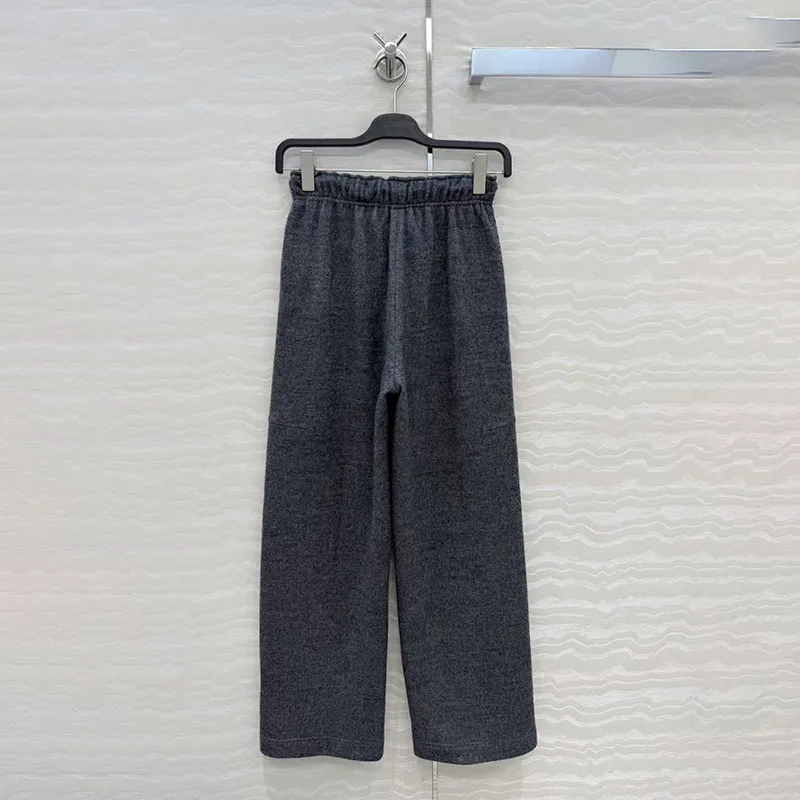 Women's Wool Cropped Pants, Casual and Warm Wide-Leg Pants, Classic Drawstring Pants, 2026, New Arrival, Y2K, Straight-Leg Pants