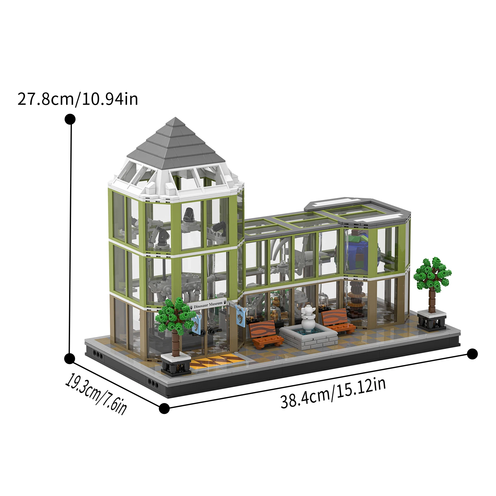 1496PCS MOC Dinosaur Museum Building Blocks Kit - Modelli di scheletro fossile Mattoni Fai da te Giocattolo educativo per bambini Ragazzo Regali di Natale
