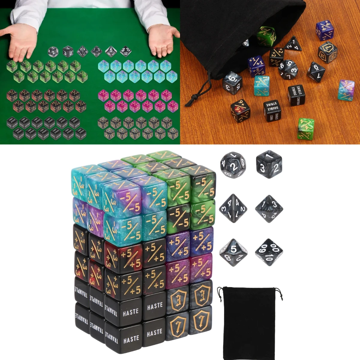 

78Pcs Counter Dice Set Decorative Acrylic Plus and Minus Dice Set Portable Card Games Accessories for Home Family Party