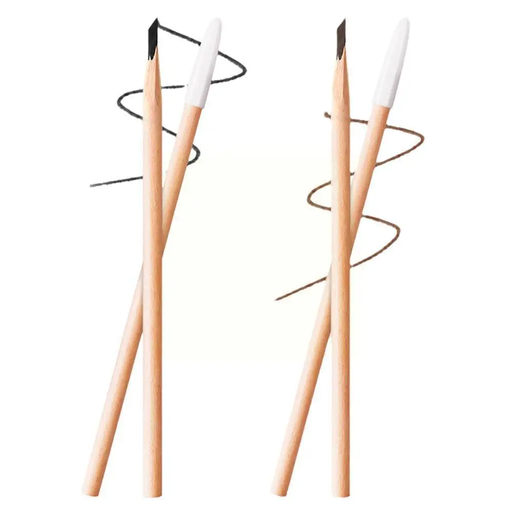 Knife-cut Square Core Eyebrow Pencil For Beginners Wooden Eyebrow Pencil Non-smudging Eyebrow Pencil Enhancers Cosmetics B6S3