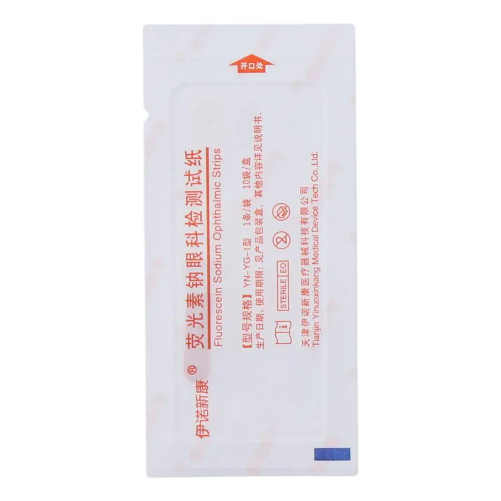 Strip Professional Portable Cornea Cellular Damage Test Strps, 10pcs Fluorescein Ophthalmic Test for Women Man Water Testing