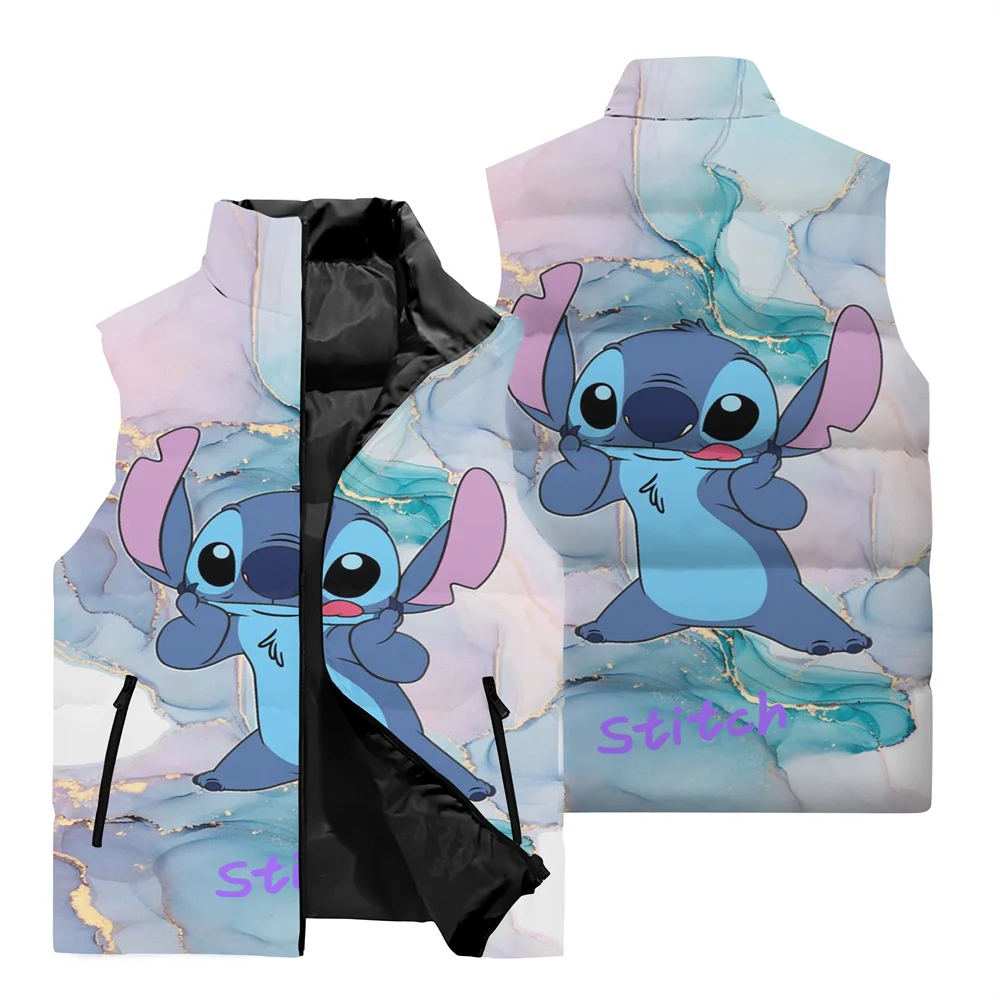 Funny Disney Stitch 3D Printed Jacket Vest Men\'s Fashion Jacket Windbreaker Outdoor Sports Party Men\'s Casual Sleeveless Jacket