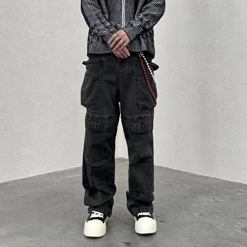 

Мужские джинсы-буткэт, прямые джинсовые повседневные брюки, широкие свободные джинсы, облегающие джинсы, брендовая одежда, мужская одежда Owen