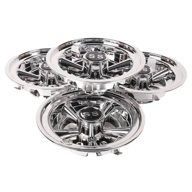 【New User-Coupon!】4Pcs Golf Cart Ss Hub Cover Accessories For Ezgo Club Car Hub Caps 8-Inch Chrome Silver Plated Hubcaps