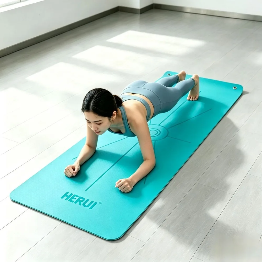 Premium Wall-Hanging TPE Yoga Mat Non-Slip Shock-Absorbing Silent Home Gym Dance Jump Rope Mat Space-Saving Design