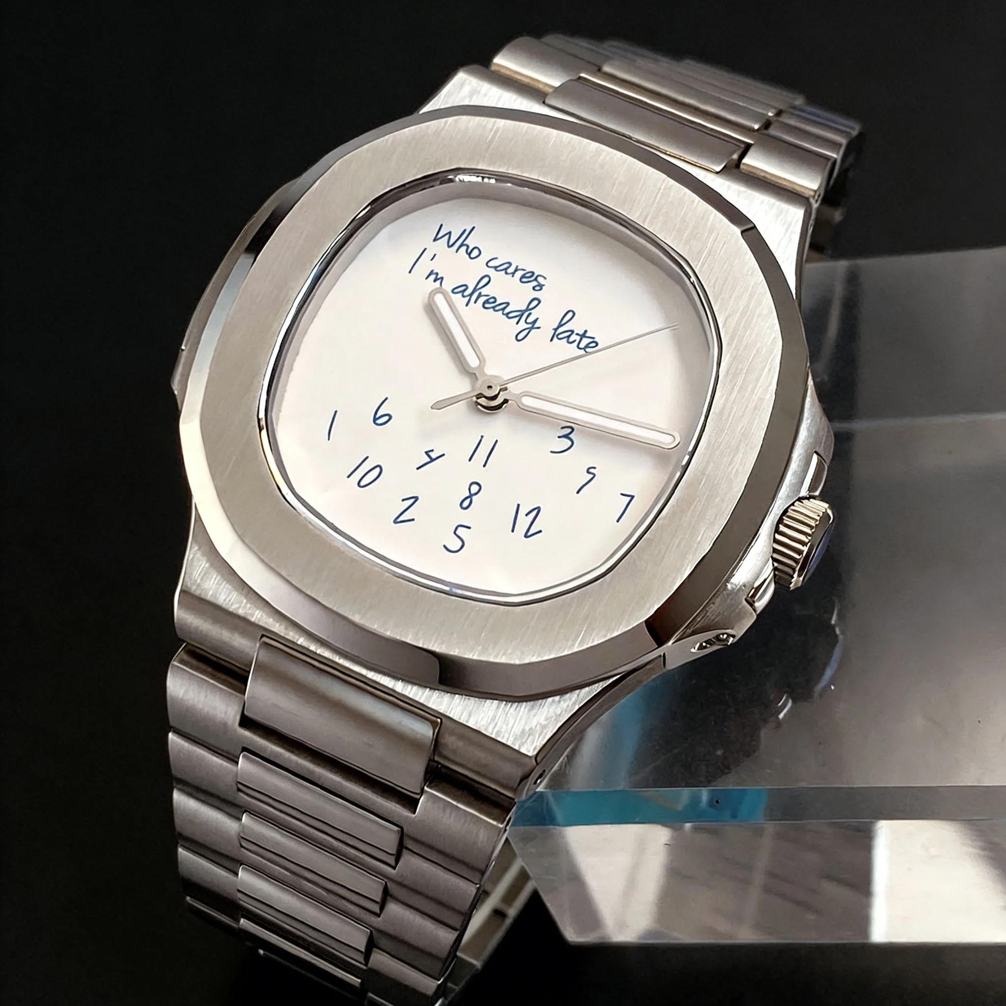 

Мужские часы 40 мм, японский механизм NH35A, сапфировое стекло, автоматический механизм, браслет, водонепроницаемость 10ATM.