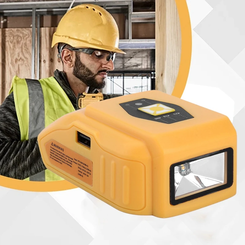 Power Source Converter For Dewalt 20V Battery Adapter With USB DC 12V LED Work Light Li-Ion Battery Adapter