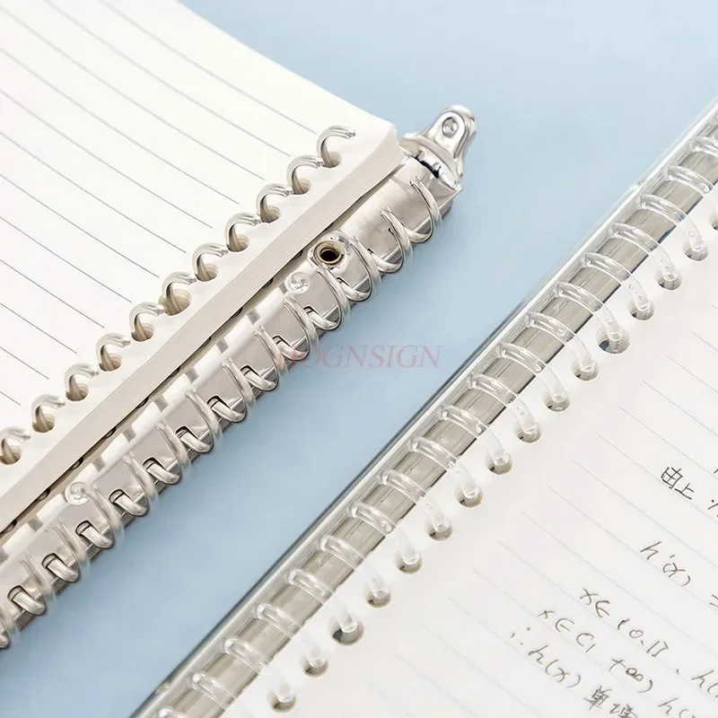 Loose leaf notebook, detachable accessories, metal clip, outer shell, storage ring, pull-out book clip, fixed paper