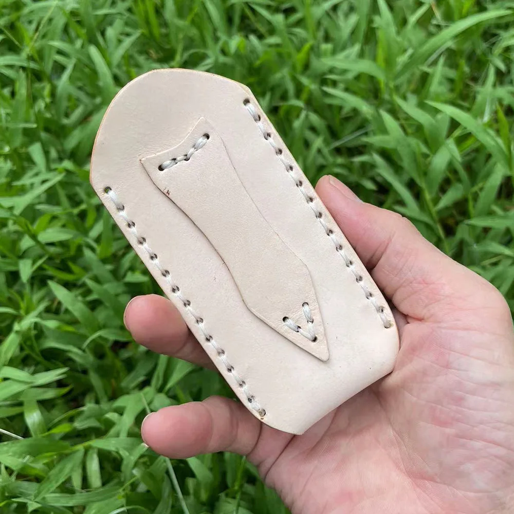 12cm cowhide Folder มีดหนังฝักปลอกมีดกระเป๋าตรงฝาครอบมีดกระเป๋าเครื่องมือกลางแจ้งปลอกมีด