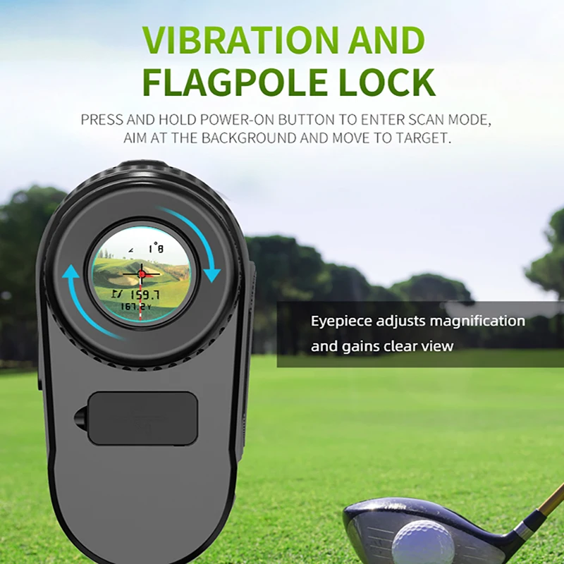 Telêmetro Nohawk Golf com Distância, Ângulo, Velocidade, Digitalização, Laser Multi-Funcional, Range Finder com Ímã para Golfe e Caça