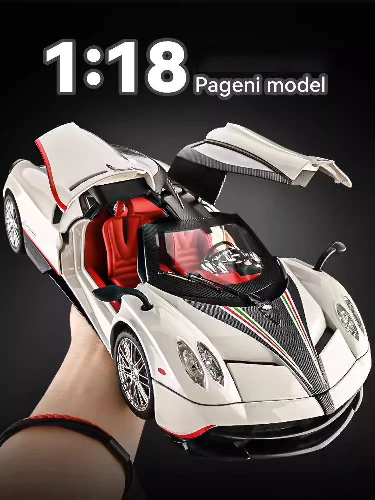 New 1:18 Pagani Fengshen Alloy Car Model Simulation Sound And Light Pull Back Toy Car Sports Car Boys Collection Ornaments Gift