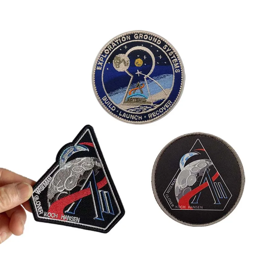 Emblema Tático de Exploração Espacial ARTEMIS, Aplique de Bordado de Lançamento de Foguetes e Sonda Lunar para Jaqueta, Mochila, Chapéu