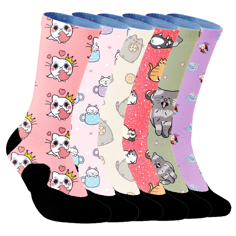 

6 pair Fashion Women Lovely Animal Happy Socks Cotton Casual Girls Funny Hip Hop Skateboard Colorful Dress Sox