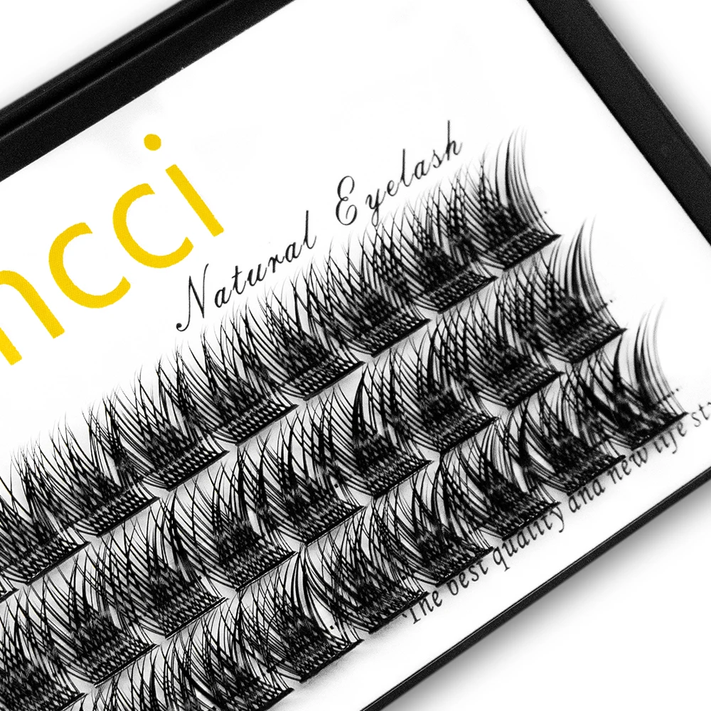 Kimcci W04 36 حزم المنك رمش تمديد فو المنك جلدة مجزأة كاذبة حزم الرموش الطبيعية سهلة التشغيل رمش