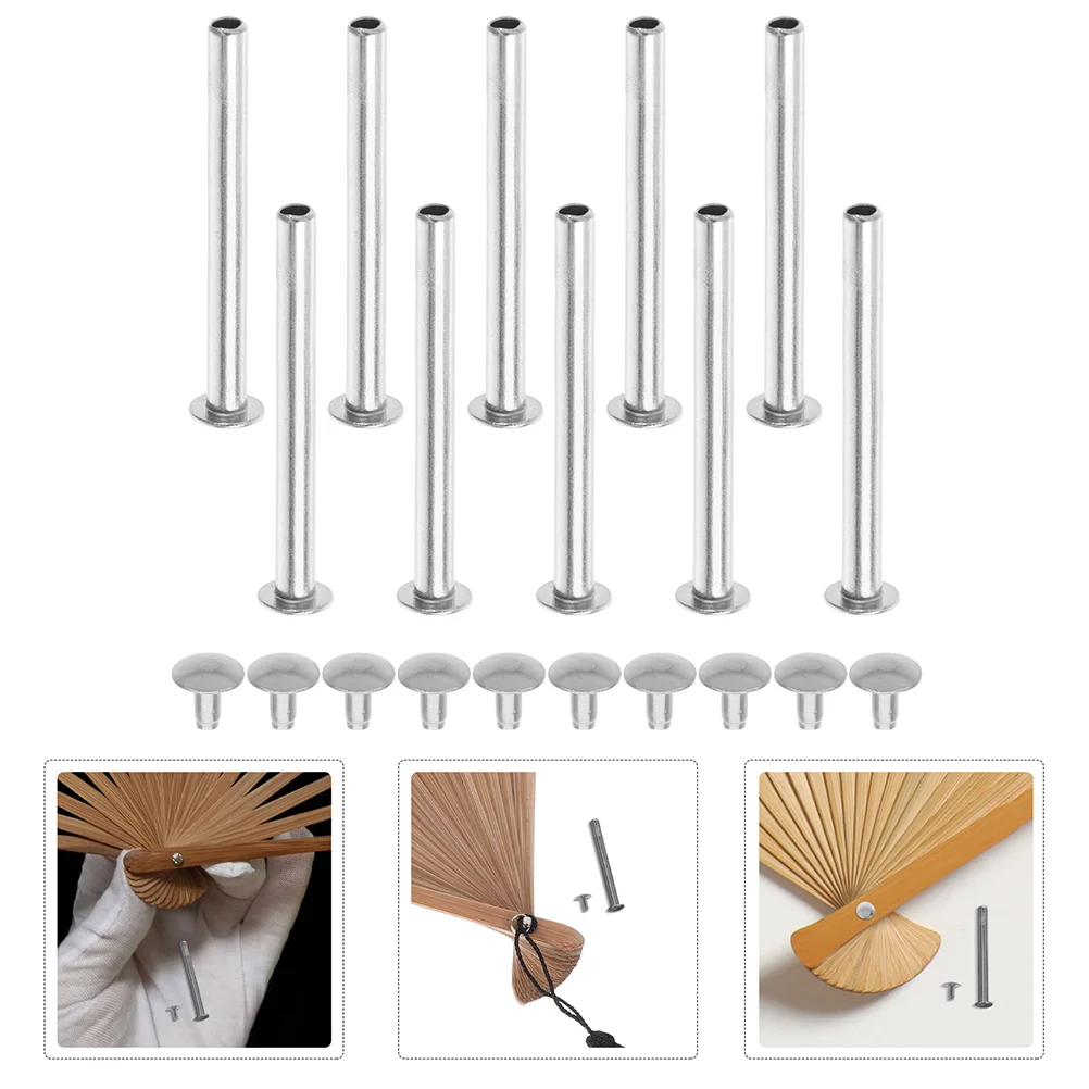 10 Sets Fan Accessories Hand Held Fan Shaft Rivets For Nut And Rivets Hand Shaft Rivet Rivets For Hand F