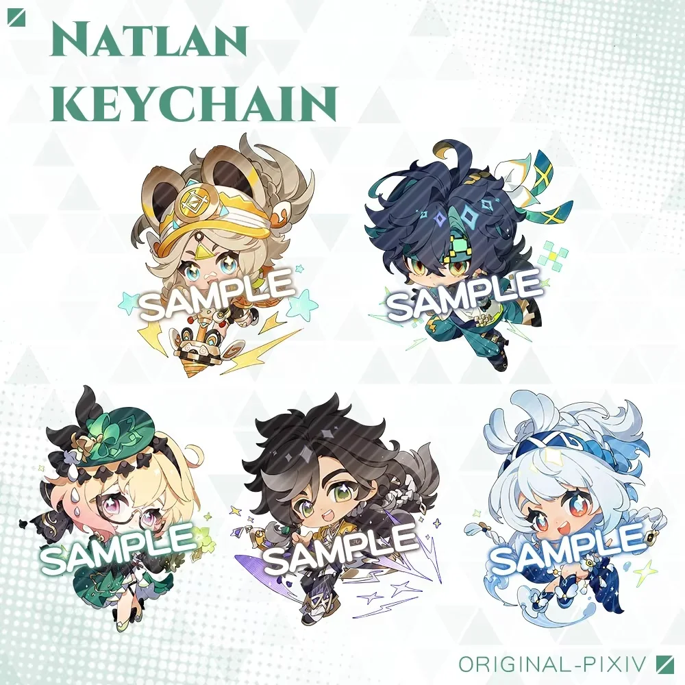 New Game Genshin Natlan Keychain Kinich Sethos Mualani Kachina Cartoon Anime Cute Pendant Keyring Backpack Jewelry Friend Gift