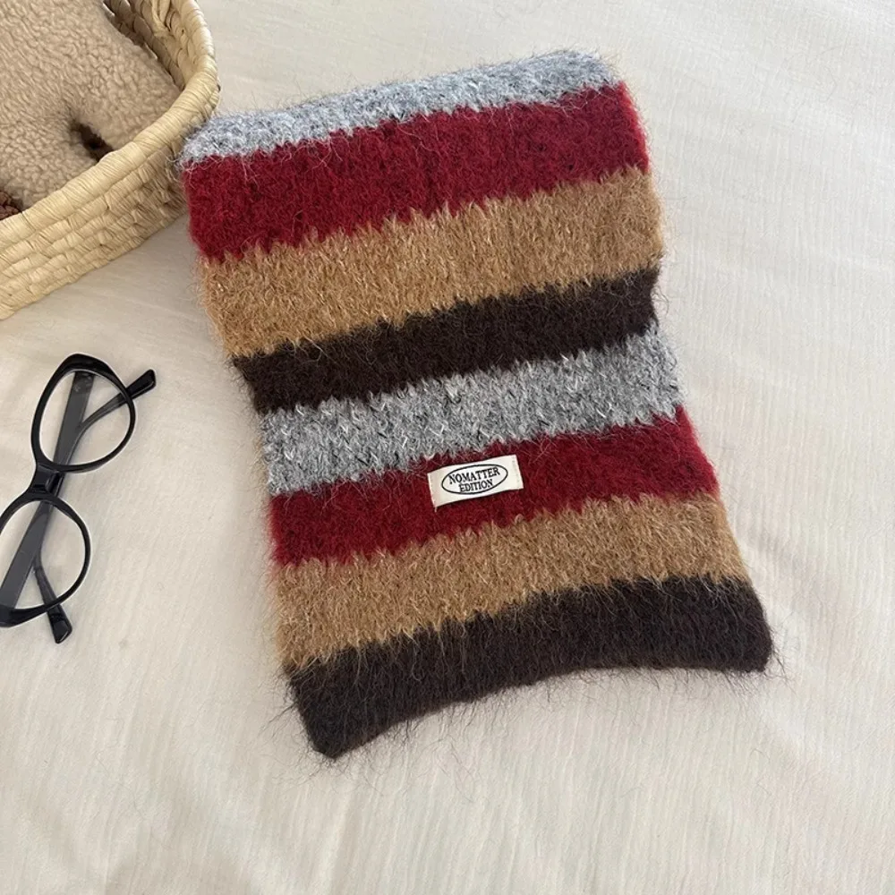 

Retro Preppy Style Plaid Wool Scarf Long Winter Cashmere Scarves Korean Style Warm Knitted Shawl Women/Men