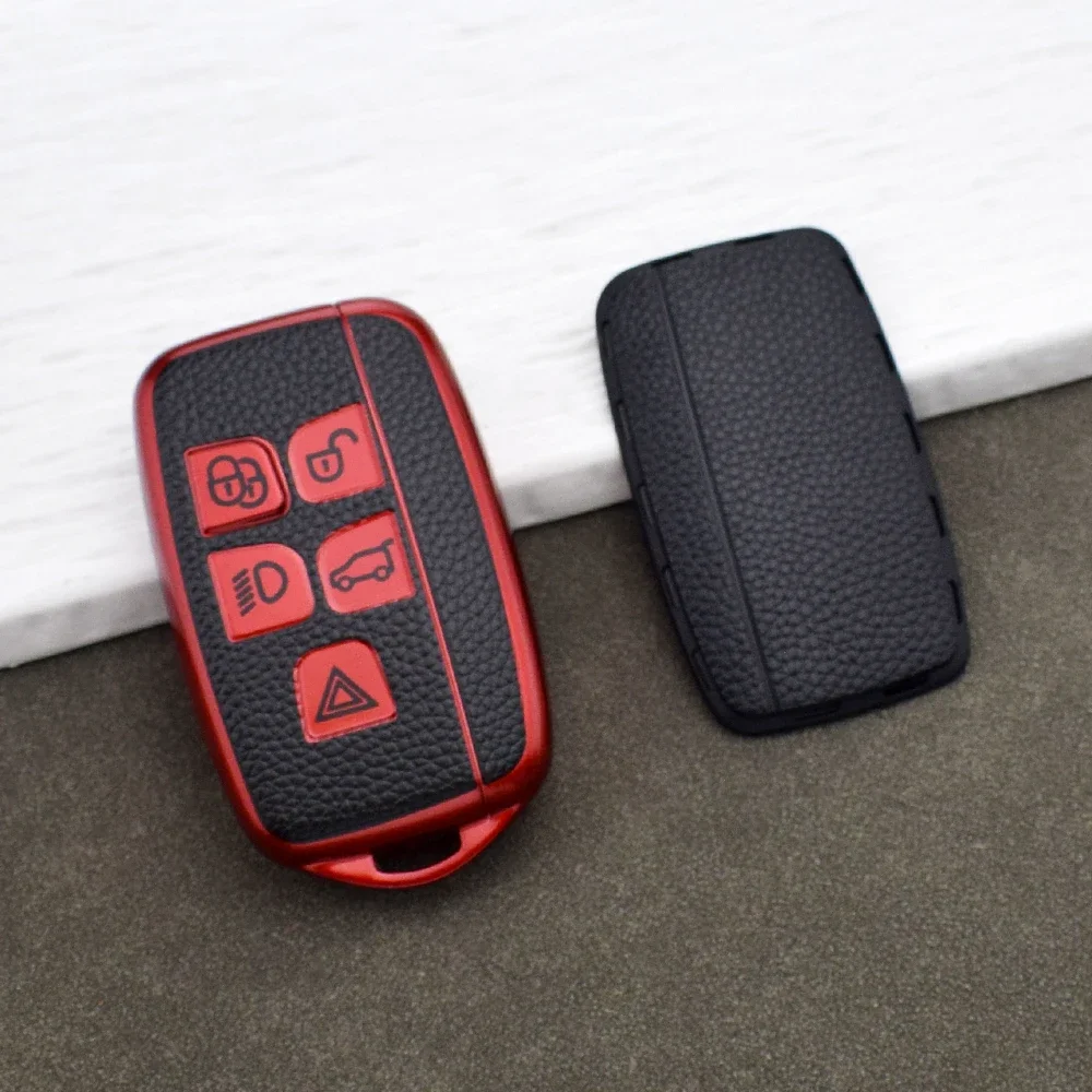 New Leather Car Key Cover for Land Rover Sport Evoque Discovery Velar Freelander for Jaguar XF XE XJ Protective Case Keychain