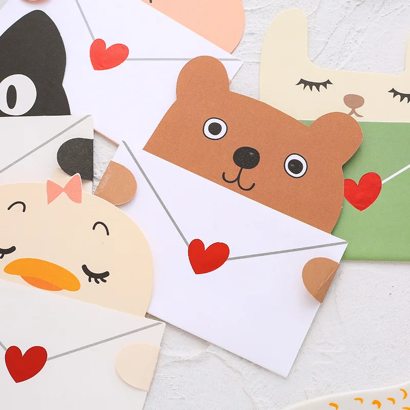 Cute Envelope Greeting Card Birthday Invitation Blessing Message Card Size 11.9*11.9cm