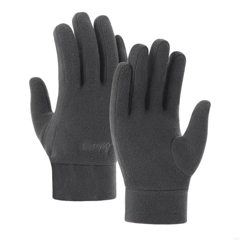 Y08C Thermal Winter Gloves Outdoor Sports Running Motorcycle Fleece Gloves Thickened Warm Gloves Mittens Gift for Men