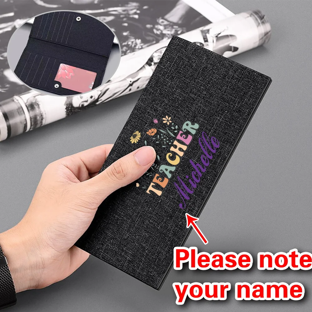 

Персонализированный длинный клатч в стиле нескольких карт, прослойный держатель для визитных карточек, модный кошелек унисекс для монет