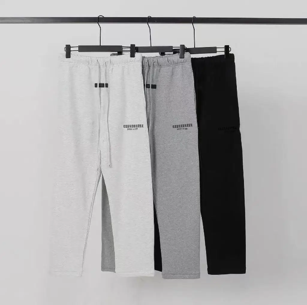 2022 Spring Summer Men's Sweatpants Flocking Letter Logo Design Loose Cotton Trousers Couple Unisex