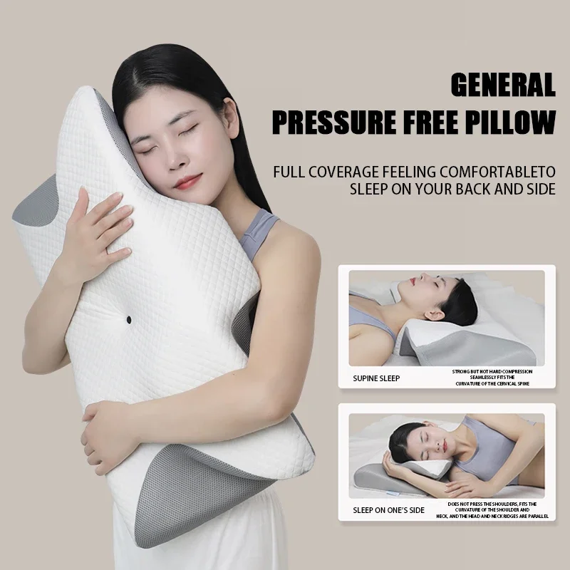 

Memory Foam Cervical Pillow Ergonomic Orthopedic Neck Pain Pillow for Side Back Stomach Sleeper Orthopedic Back Pillow