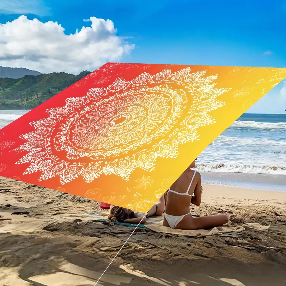 Camping Sunshade Tent - Camping Tarpaulin Picnic Cover. Portable Outdoor Camping Tent Picnic Mat Terrace Balcony Ceiling Cloth