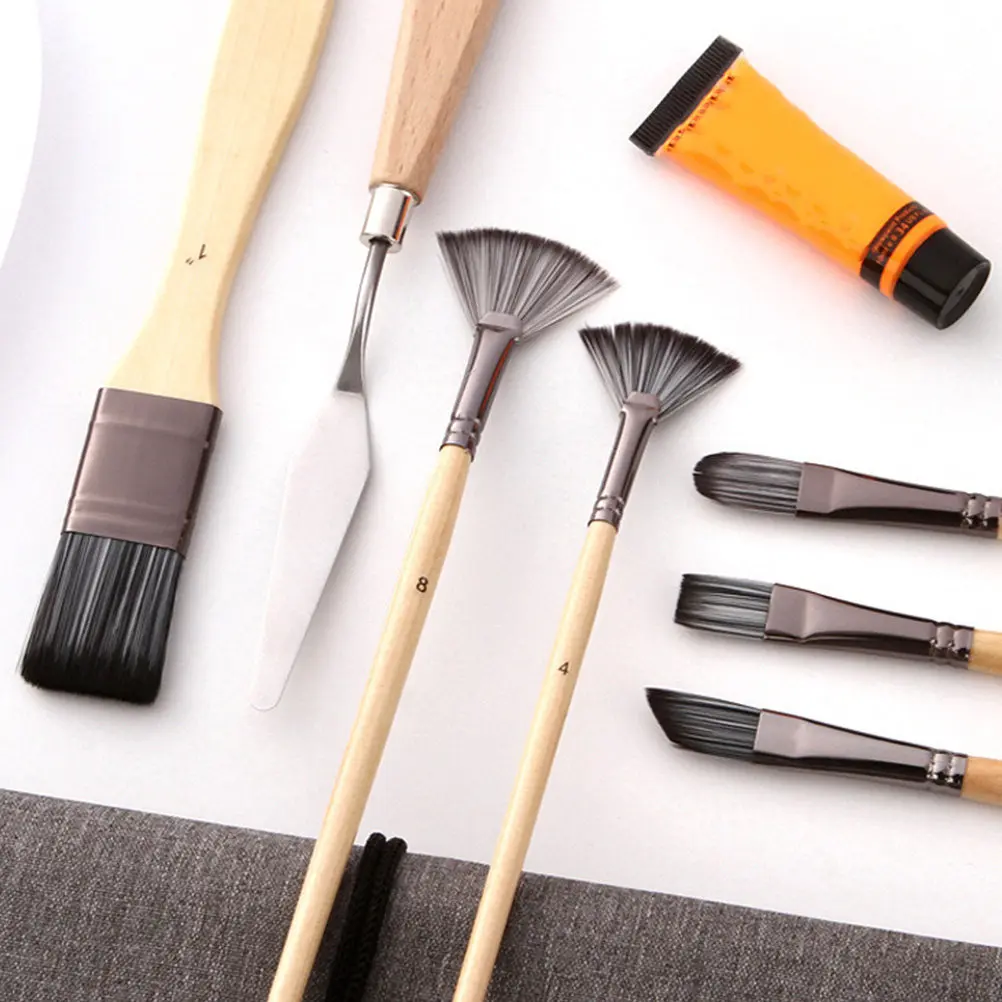 24Pcs Professional Watercolor Brush Set Nylon Hair Artist Painting Brush Kit for Acrylic Oil Gouache Face Nail Miniature Detail