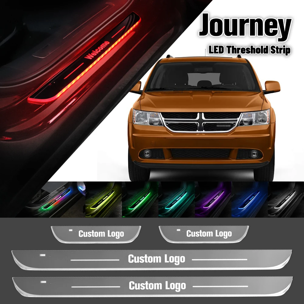 

For Dodge Journey 2008-2020 Car Door Sill Light Customized Logo LED 2013 2016 2018 2019 Welcome Threshold Pedal Lamp Accessories