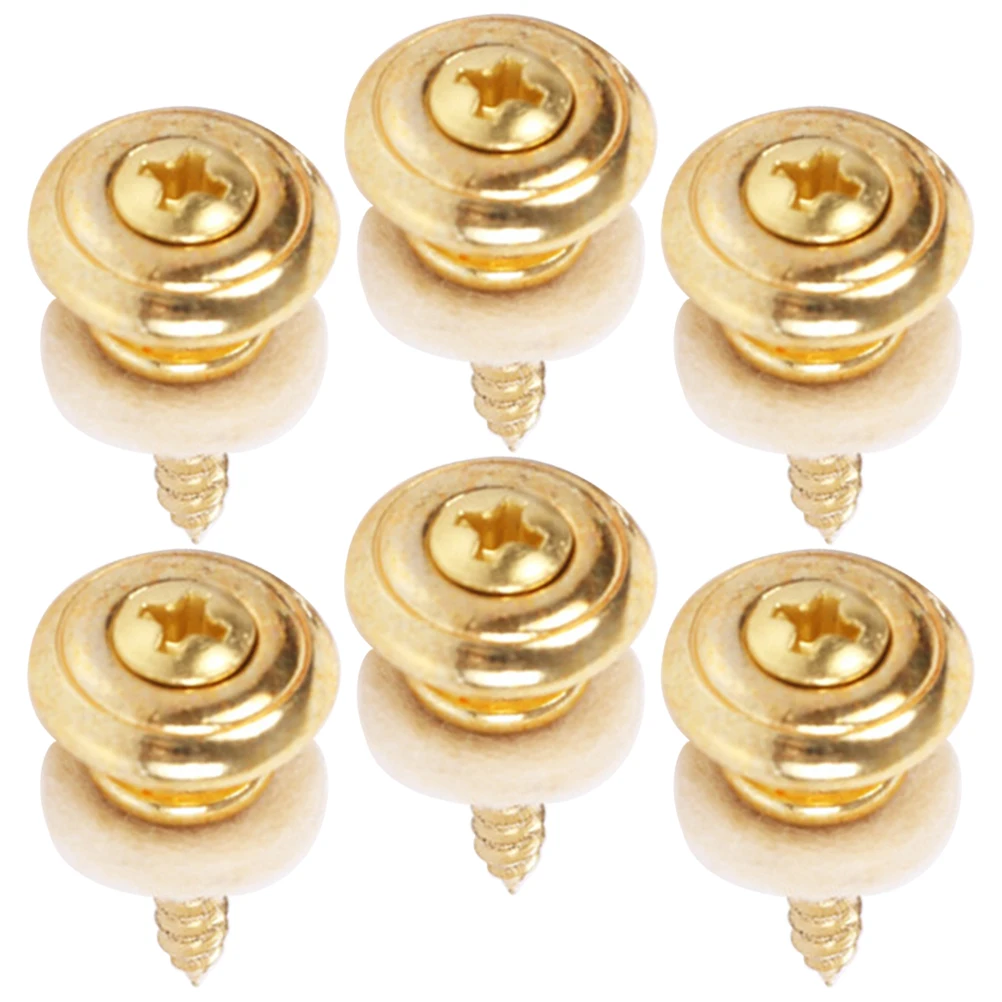 

6 Pcs Guitar Strap Buckle Retainer Lock Replacement Button Buttons Electric Locks and Metal Straps Attachment