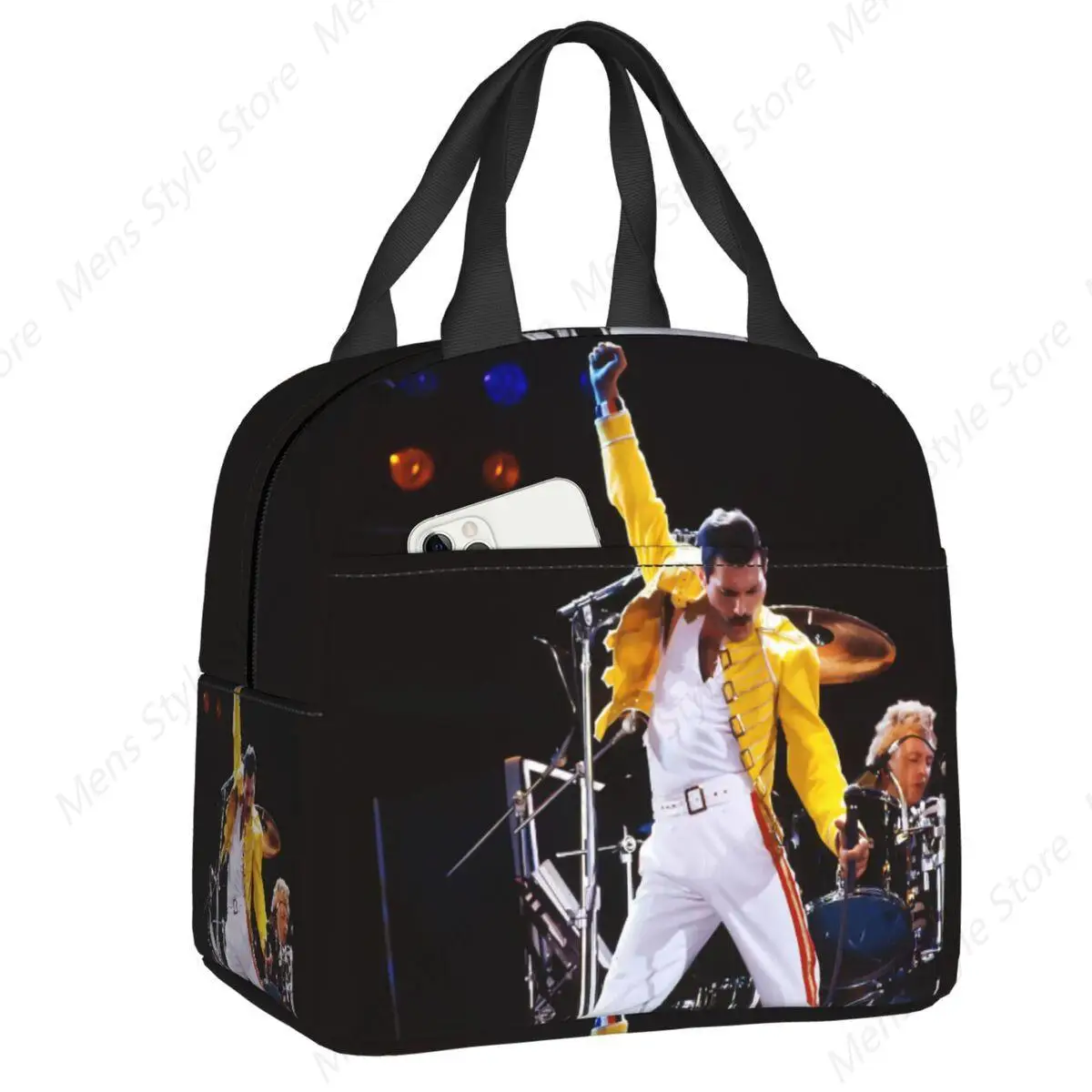 Freddie Mercury Lunch Box for Women Portable Cooler Thermal Food Insulated Rock Queen Lunch Bag Kids School Children Tote Bags