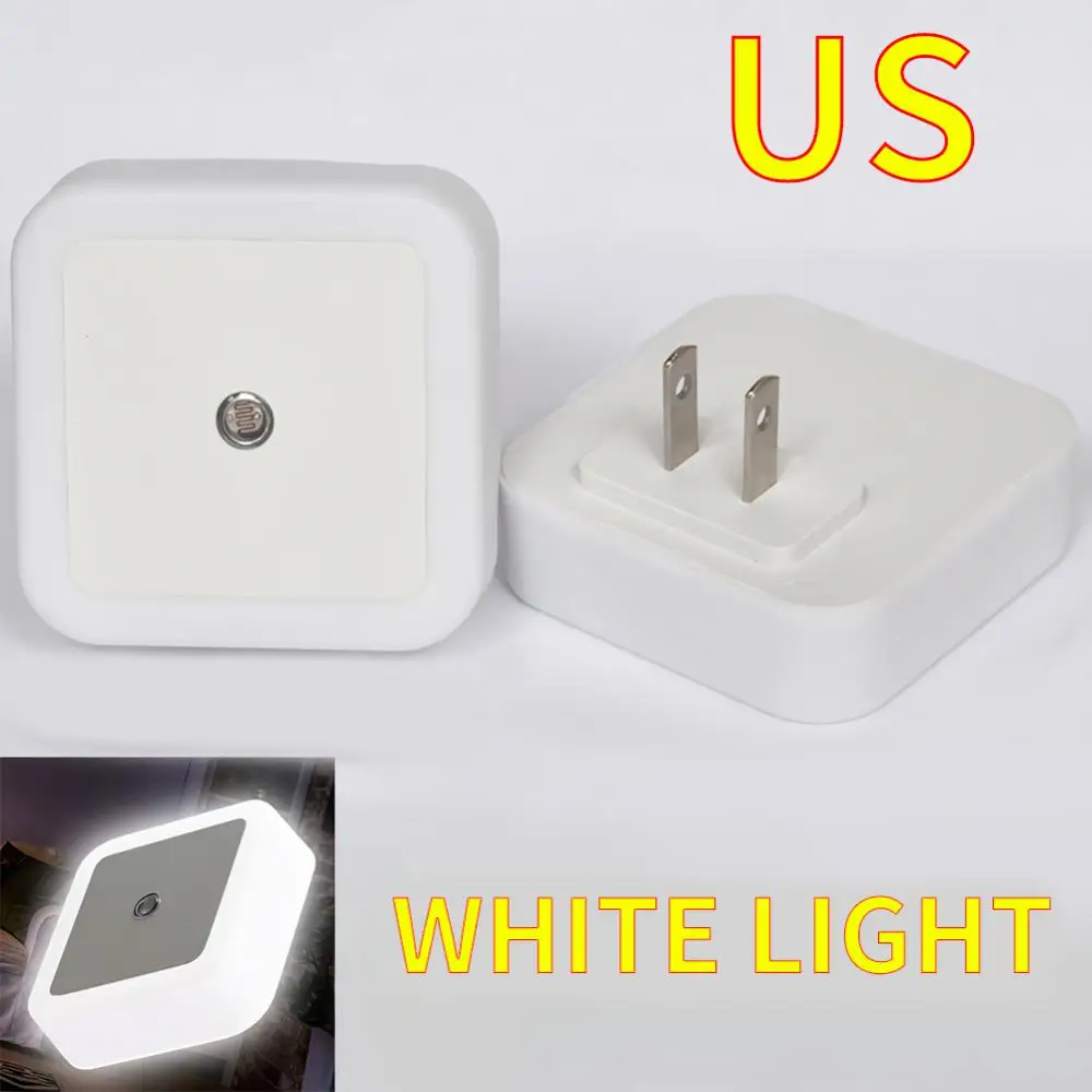 Night Light Mini Light Sensor Control 110-240V EU US UK Plug Nightlight Lamp For Children Kids Living Room Bedroom Lighting