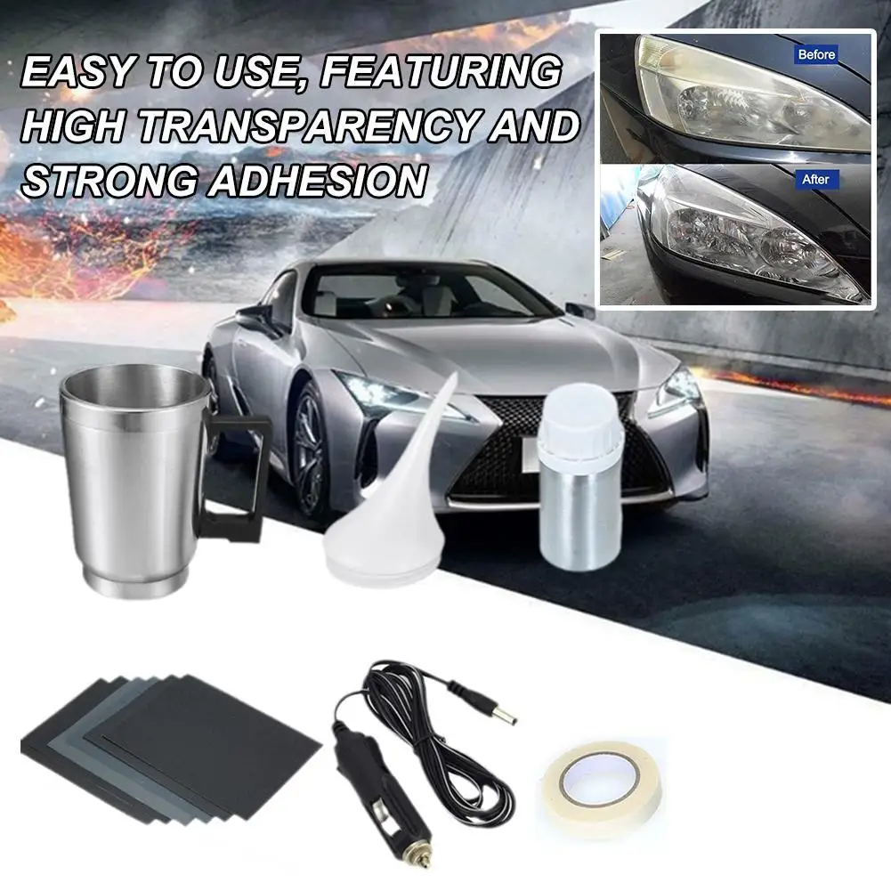 

Car Headlight Polish Restoration Kit Polisher Polymer Car Kit Polishing Car Lig Repair Liquid Scratch Kits Repair Headlight P3z4