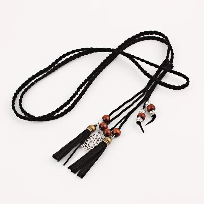 6 Colours New Handmade Woven Waistband Han Chinese Clothing Horse-Face Skirt Accessory Tassel Belt Pendant Thin Waist Chain