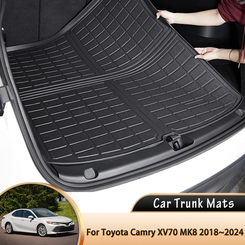 Boot Liner Cargo Rear Trunk Mats Luggage Floor Carpet Tray Waterproof Pads For Toyota Camry XV70 MK8 Daihatsu Altis 2018~2024