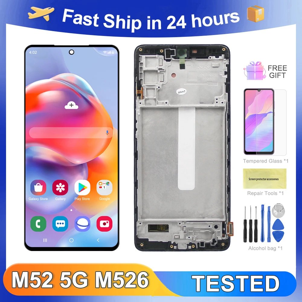 M52 5G 6.7''For Samsung For  M52 5G M526 M526BR M526B LCD Display Touch Screen Digitizer Assembly Replacement