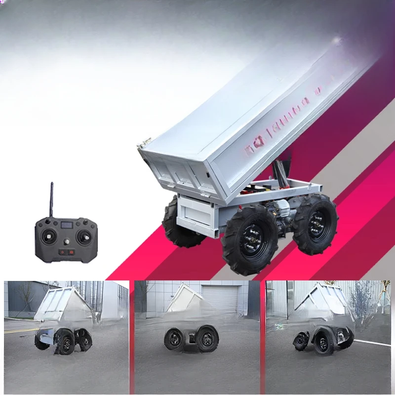Trolley engineering transporter four-wheel drive, electric gray bucket truck, dumper truck, greenhouse transporter