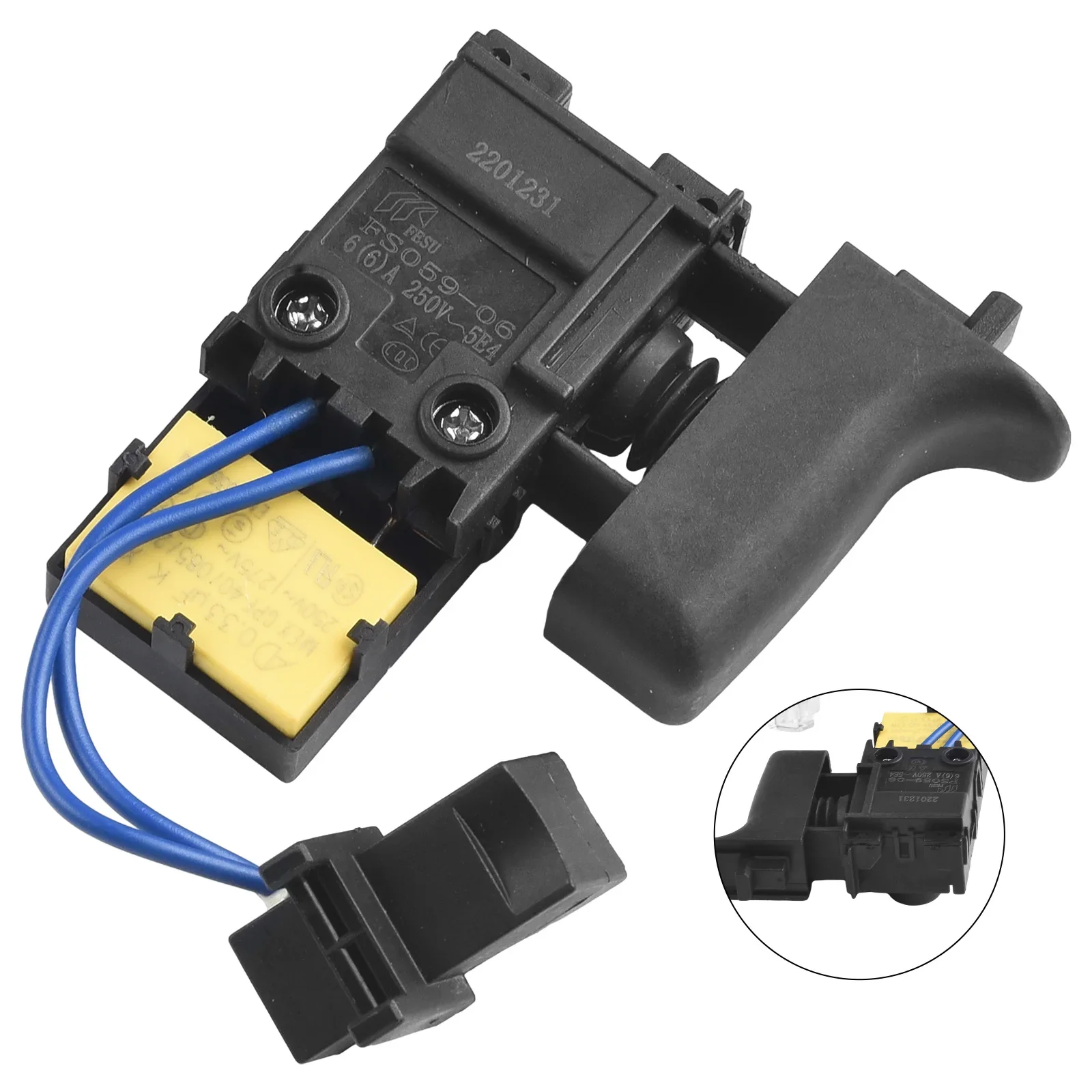 

Control Switch With LED For 650588-6 DS4010/HR2470T/HR2470CAP/HR2470A/HR2470/HR2460/HR2230/HR2470FT/HR2230DFX Power Tool Parts