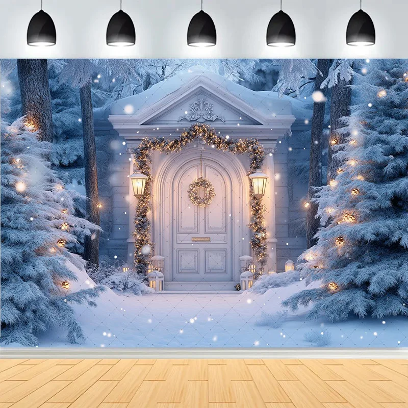 Winter Merry Christmas Festive Windows Photography Background Snowflakes Birthday Party New Year Studio Backdrops PL-19