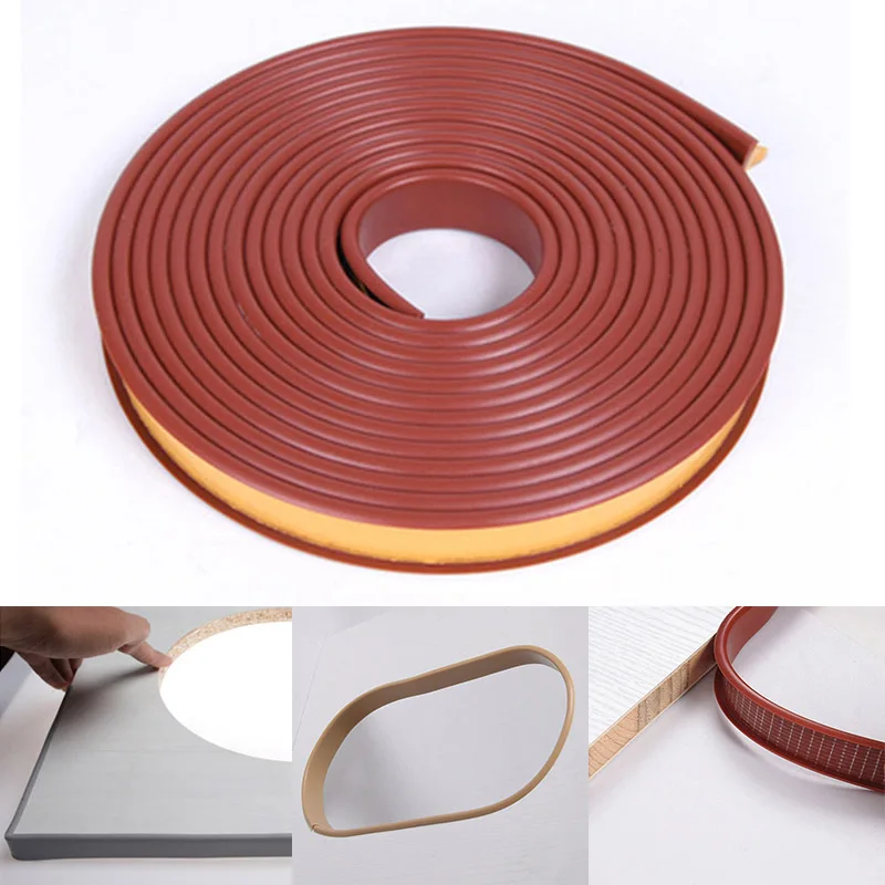 Self-adhesive Edge Banding Strip U-shaped Furniture Wood Board Cabinet Table Chair Protector Cover Tape Soft Rubber Seal Strip