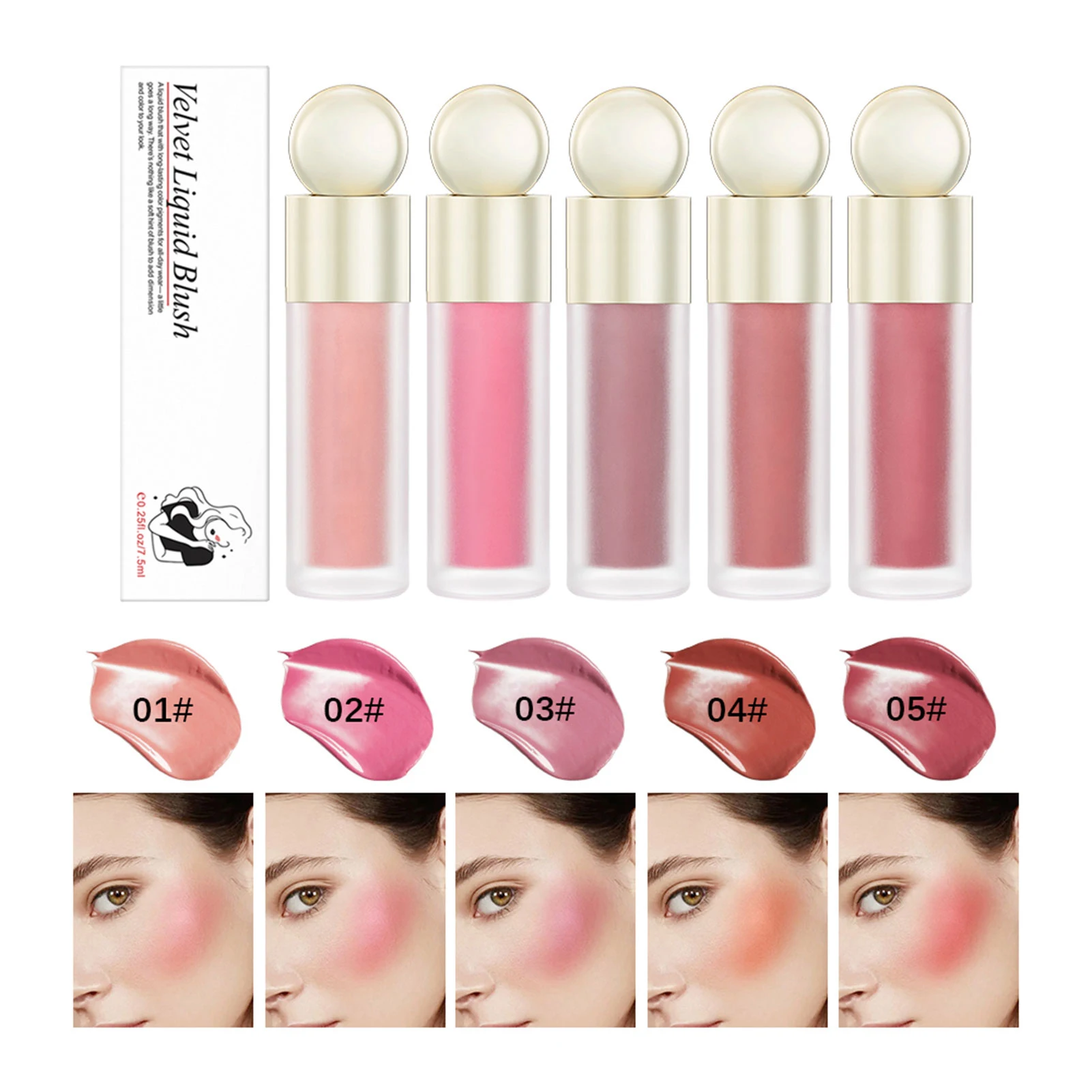 Shimmer Liquid Blush Soft Cream Liquid Blush Watercolor Liquid Blush Flower Knows Women Rare Beauty Blush Stick Glossier