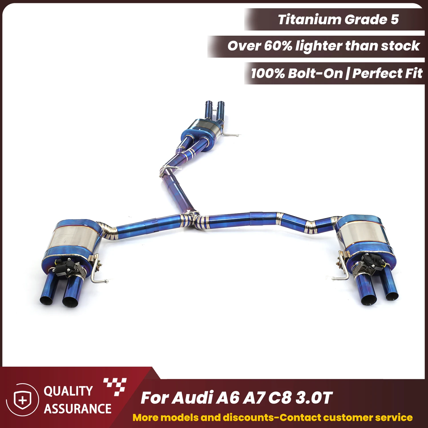 

Aggressive Exhaust Sound ECCF 4K Titanium Valvetronic Exhaust Catback For Audi A6 A7 C8 3.0T Performance Upgrade