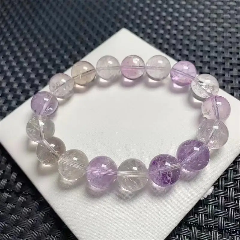 12.5MM Natural Amethyst And Citrine Asai Bracelet Women Fashion Charm Crystal Healing Energy Gemstone Yoga Jewelry Gift