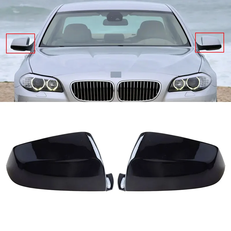 لسيارات BMW 5 Series F10 E60 من 2008 إلى 2013 استبدال خارجي للسيارة مع غطاء مرآة الرؤية الخلفية وغطاء مرآة عكسي #2